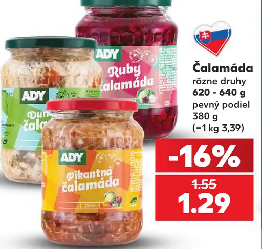 Ady Čalamáda rôzne druhy