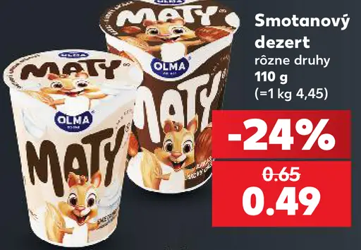 Olma Maty smotanový dezert rôzne druhy
