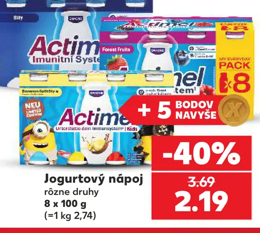 Actimel jogurtový nápoj rôzne druhy