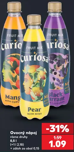Curiosa Ovocný nápoj – mango, hruška, čierne ríbezle a iné druhy