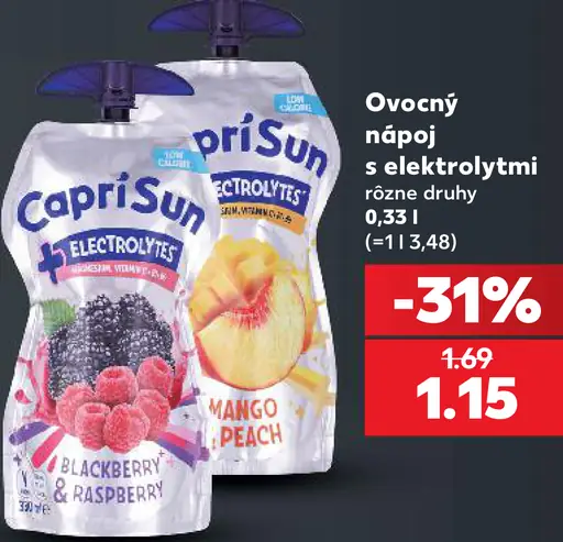 Capri-Sun Ovocný nápoj s elektrolytmi – rôzne druhy
