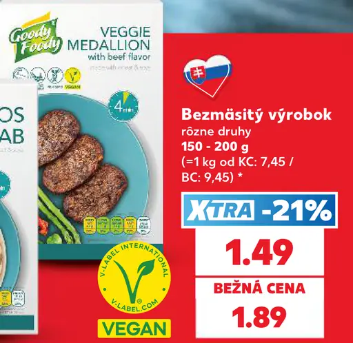 Goody Foody bezmäsité výrobky – Veggie Medallion, Gyros Kebab