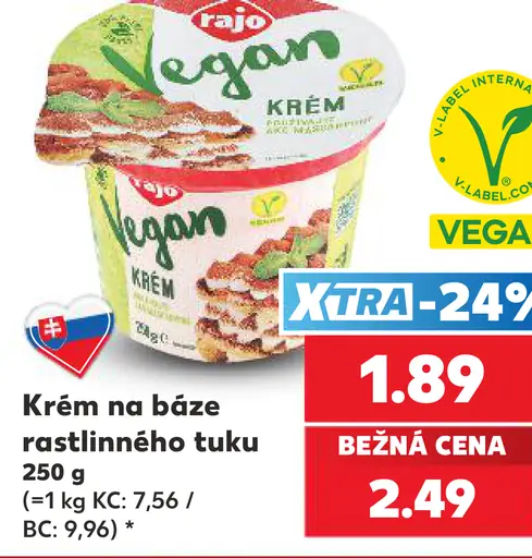 Rajo Krém na báze rastlinného tuku