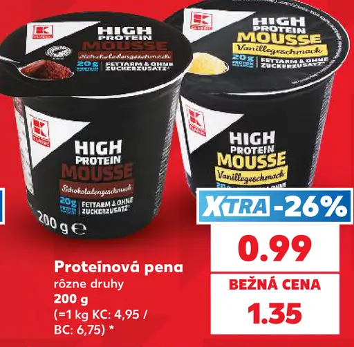 K-Classic proteínová pena – čokoládová a vanilková