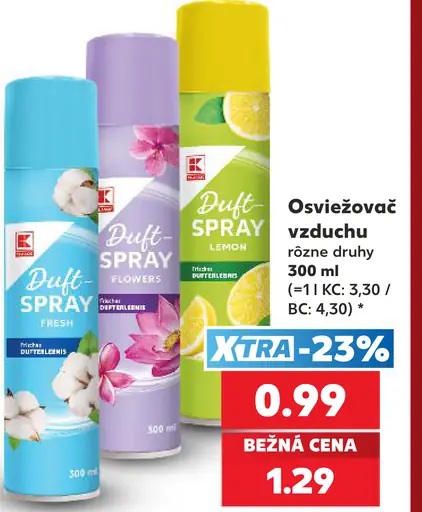 K-Classic osviežovač vzduchu rôzne druhy
