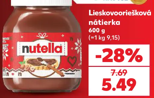 Lieskovooriešková nátierka