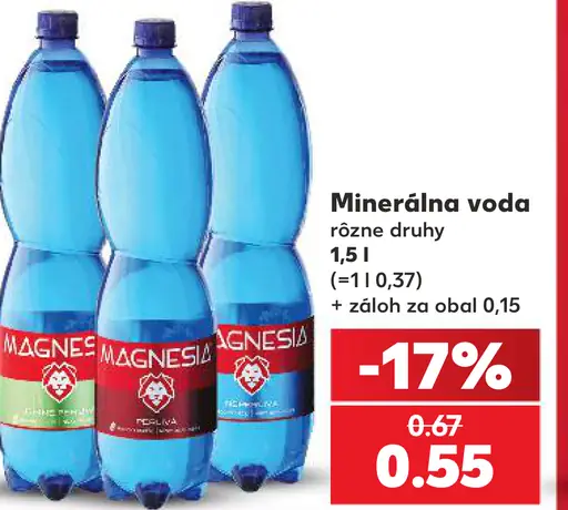 Magnesia minerálna voda rôzne druhy