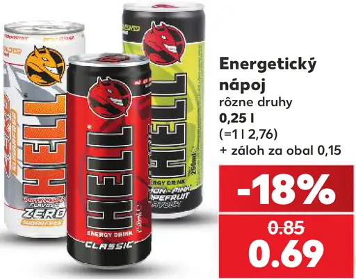 Hell energetický nápoj rôzne druhy plechovka