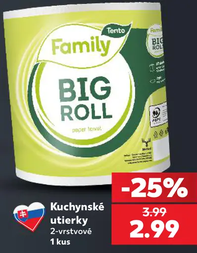Tento Family kuchynské utierky Big Roll 2-vrstvové