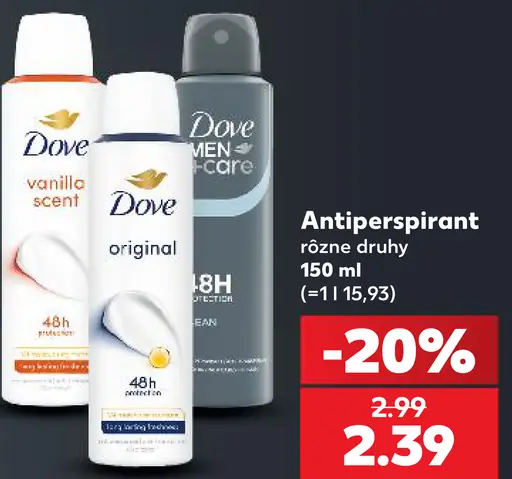 Dove antiperspirant rôzne druhy