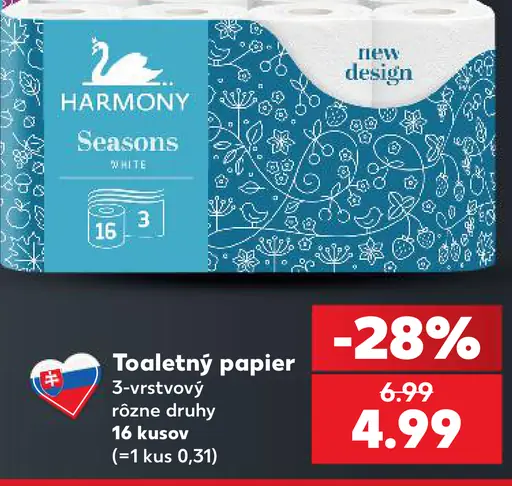 Harmony Seasons toaletný papier, rôzne druhy