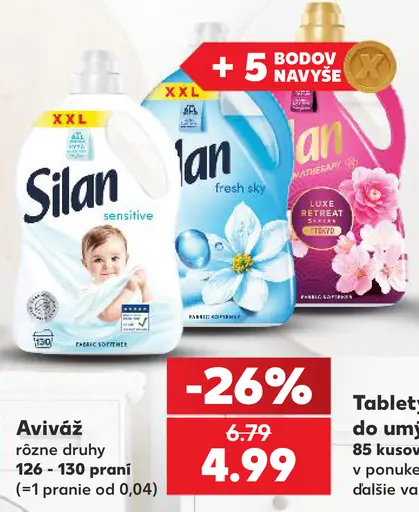 Aviváž – Silan a Lenor, rôzne druhy
