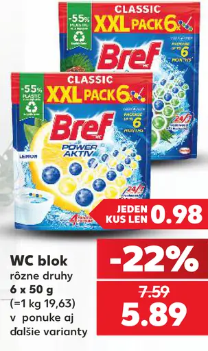 WC blok rôzne druhy
