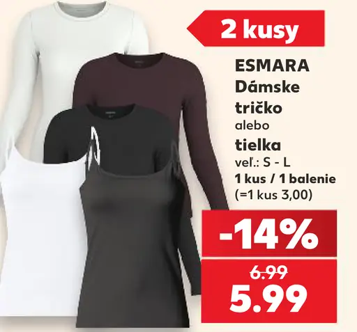 Esmara dámske tričko alebo tielko