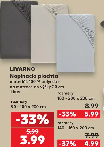 LIVARNO napínacia plachta na matrac, rozmery 90–100 × 200 cm, 100 % polyester