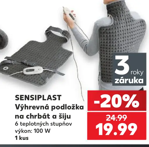 Sensiplast vyhrievacia podložka na chrbát a šiju