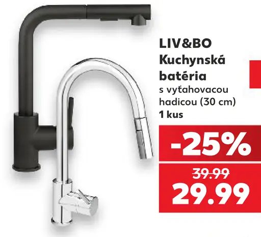 LIV&BO Kuchynská batéria s vyťahovacou hadicou