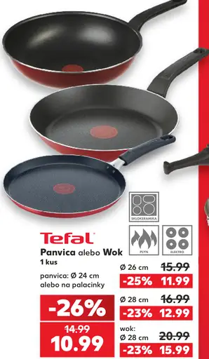 Tefal Panvica alebo Wok, priemer 24 cm alebo na palacinky