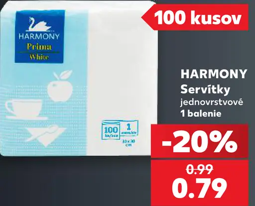 Harmony servítky jednovrstvové