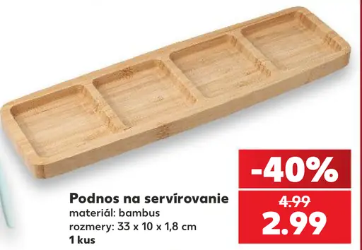 Podnos na servírovanie z bambusu, 4-dielny