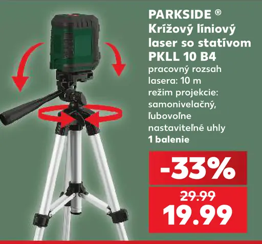 PARKSIDE Krížový líniový laser so statívom PKLL 10 D4