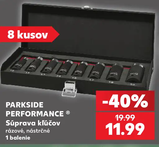 Parkside Performance súprava kľúčov rázových a nástrčných