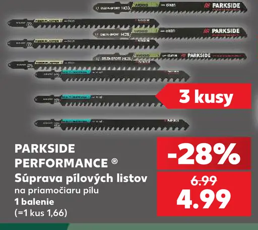 Parkside Performance súprava pílových listov na priamočiaru pílu