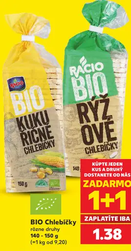 Racio BIO Chlebíčky – kukuričné, ryžové a iné druhy