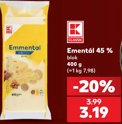 K-Classic Ementál blok 45 %