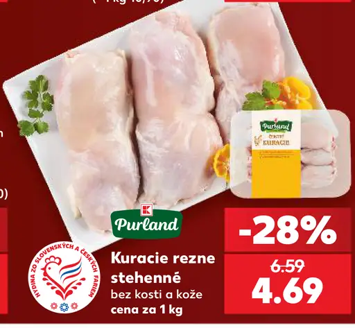 Pureland kuracie rezne stehenné bez kosti a kože