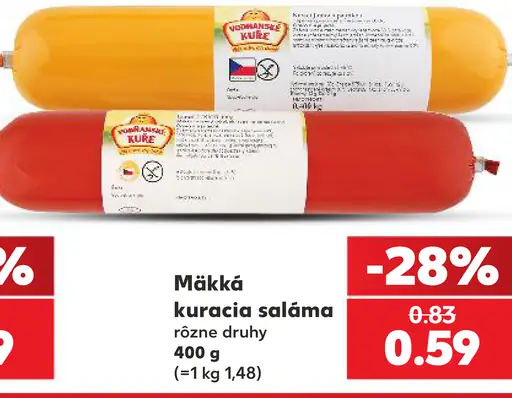 Mäkká kuracia saláma rôzne druhy