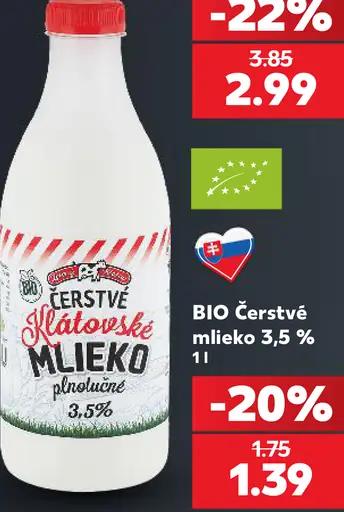 BIO Čerstvé mlieko 3,5%