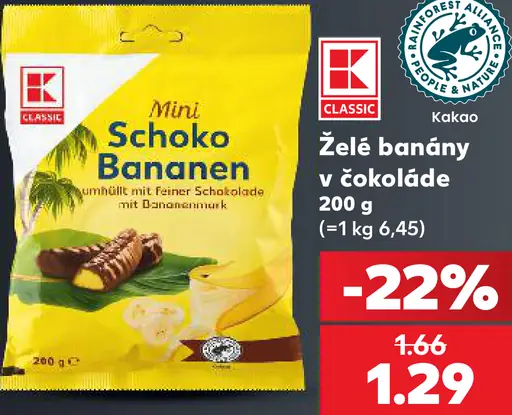 K-Classic Želé banány v čokoláde