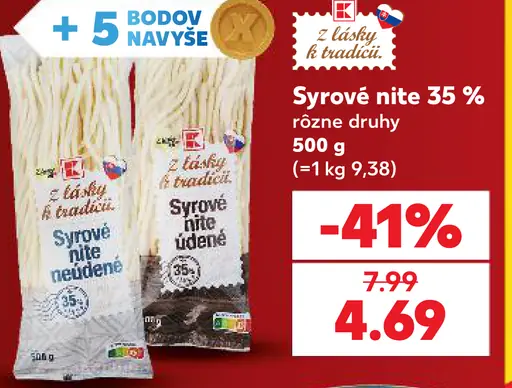 Syrové nite – neúdené alebo údené