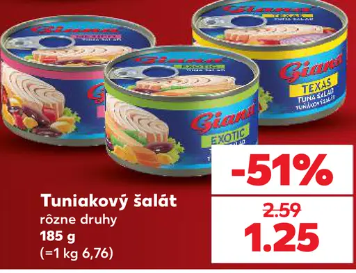 Giana tuniakový šalát viac druhov