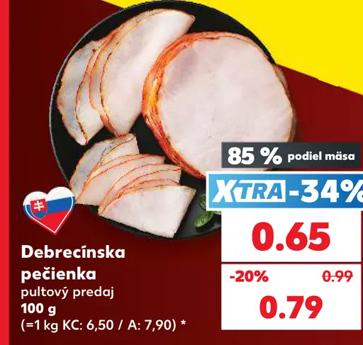 Debrecínska pečienka pultový predaj