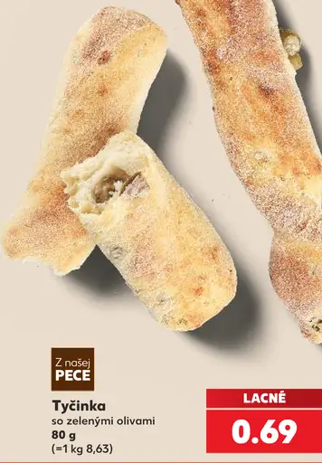 Tyčinka so zelenými olivami
