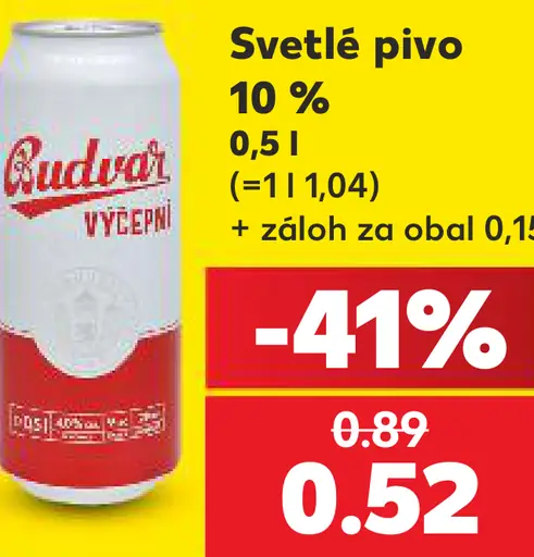 Budvar Výčepní svetlé výčapné pivo plechovka