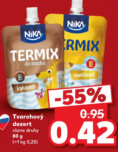 Nika tvarohový dezert rôzne druhy