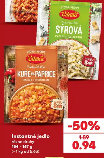 Vitana syrová omáčka s cestovinami