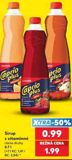 Caprio Plus pomarančový sirup s vitamínmi