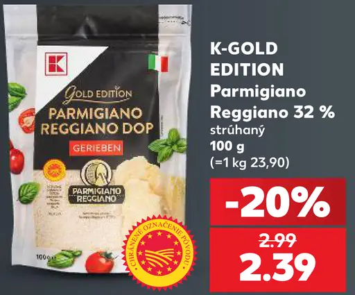 K-Classic Gold Edition Parmigiano Reggiano 32 %, strúhaný