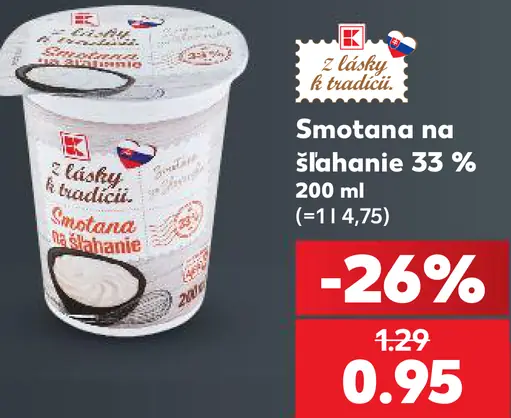 Smotana na šľahanie 33%