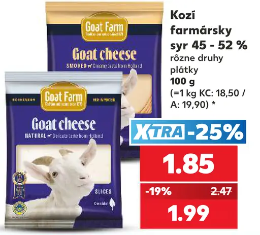 Goat Farm kozi farmársky syr 45–52 % plátky