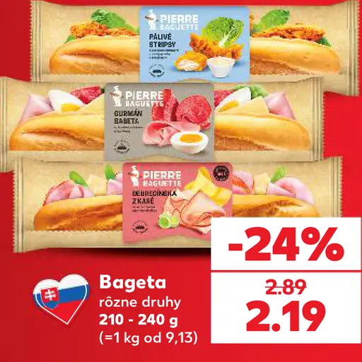 Bageta rôzne druhy