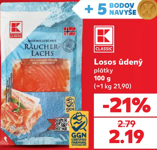 Losos údený plátky