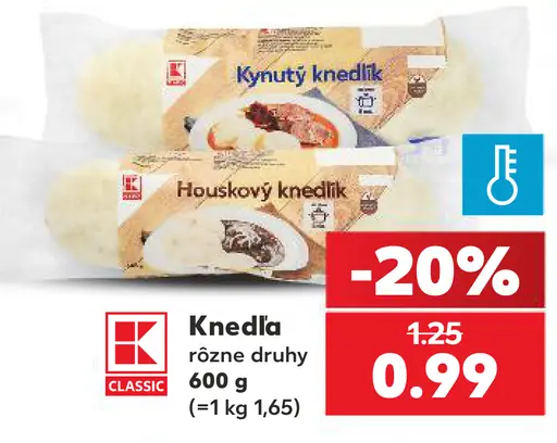 Knedľa rôzne druhy