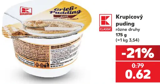 K-Classic krupicový pudding