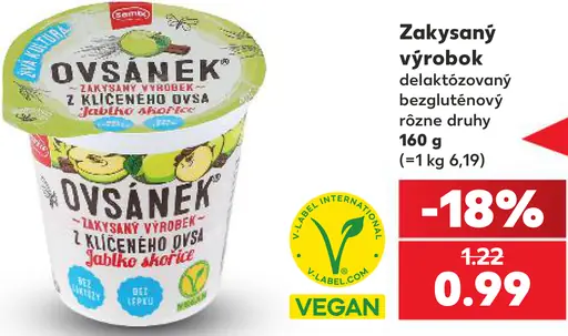 Semix Ovsánek zakysaný výrobok z klíčeného ovsa, jablko a škorica