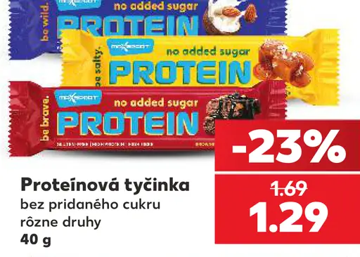 MaxSport proteínová tyčinka bez pridaného cukru – rôzne druhy